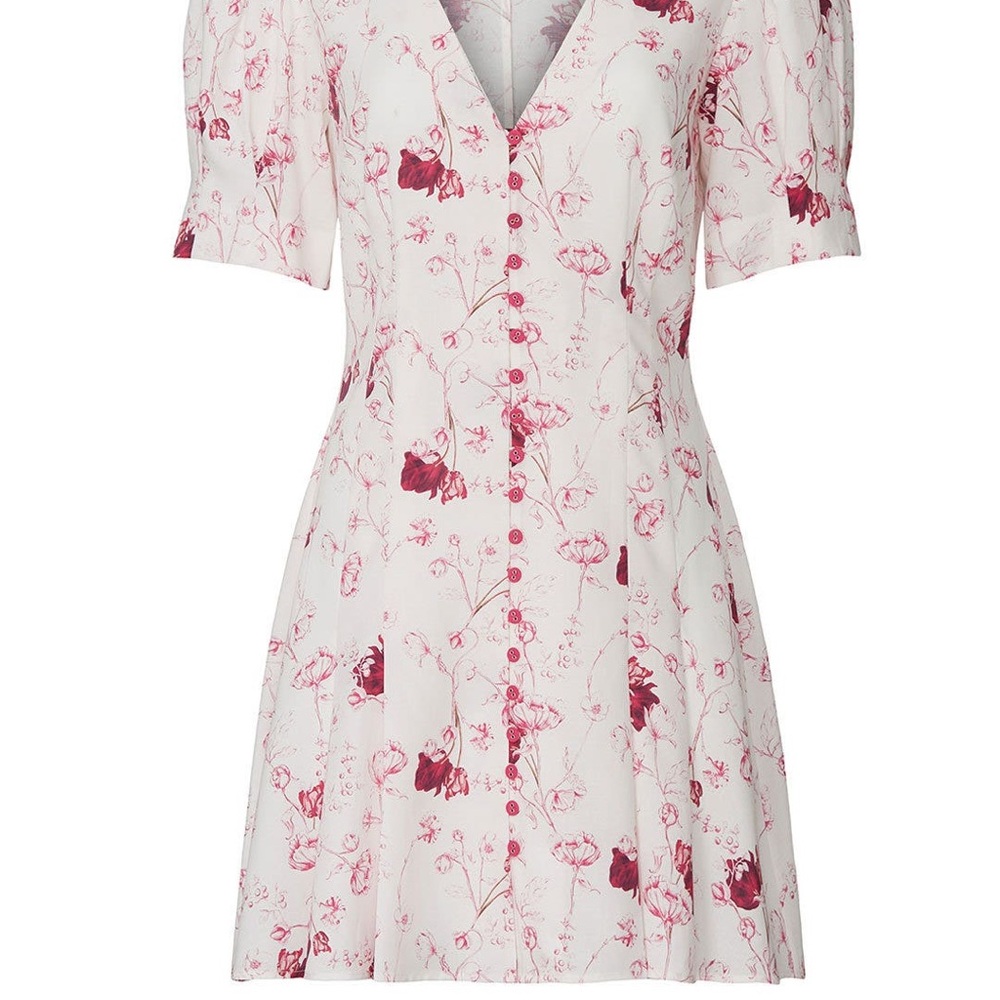 Elegant Floral V-Neck Mini Dress